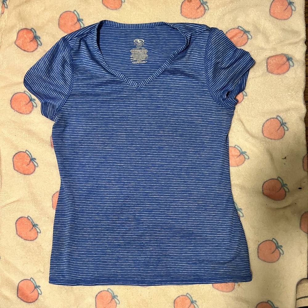 Athletic wear small blue and white striped